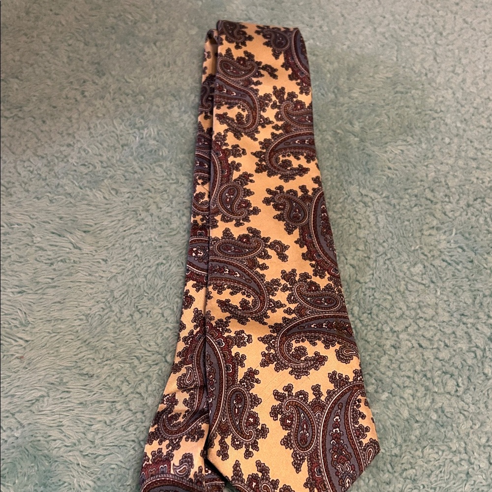 Dior Paisley Silk Tie - Brown and Cream - Picture 2 of 5